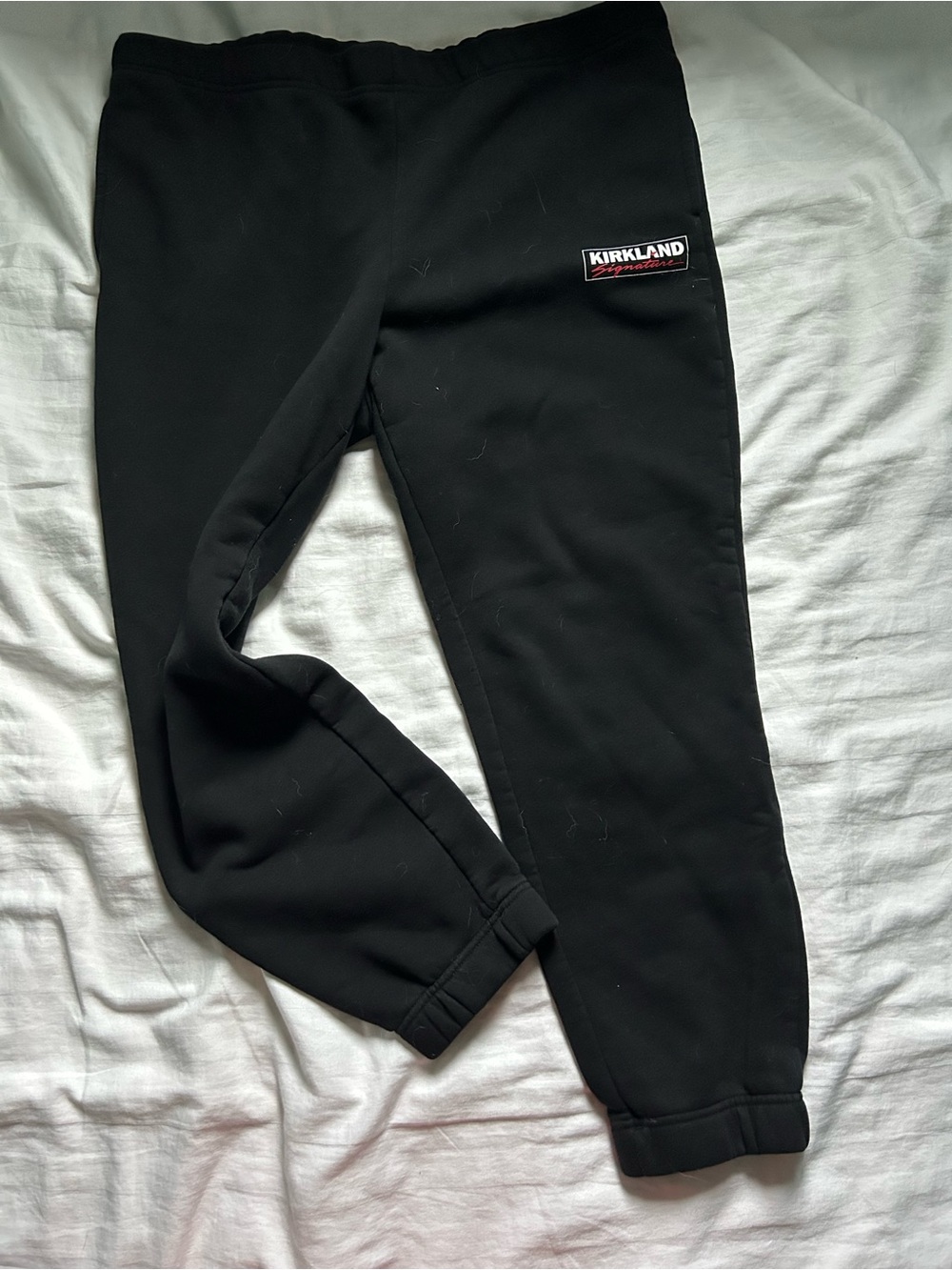 Kirkland Signature Black Jogger Sweatpants with Logo Patch